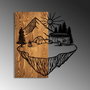 Wallity Camp Life Escultura de pared de madera y metal nogal y negro